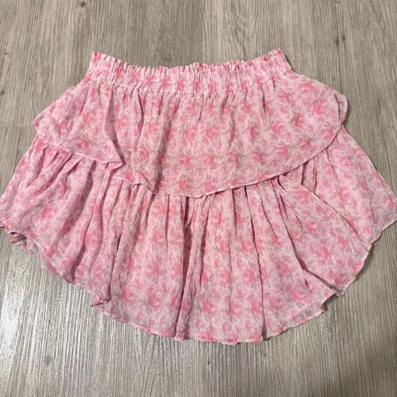 LoveShackFancy Floral Print Tiered Mini Skirt Size XS - Picture 7 of 7